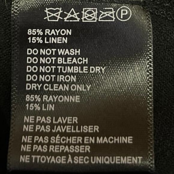 Urban Outfitters Black Linen Short Sleeve V-neck Button Down Mini Shirt Dress XS - Picture 5 of 5